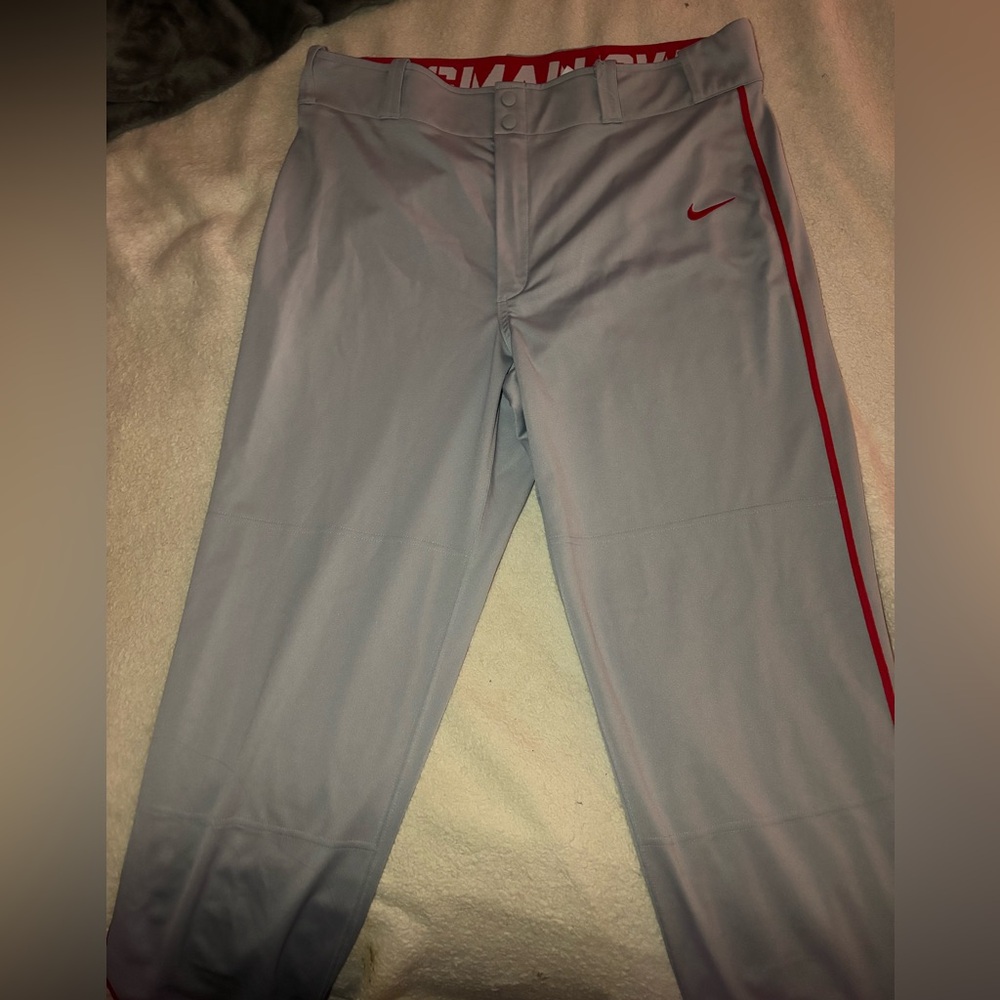 Nike Gray Pants with Red Stripe